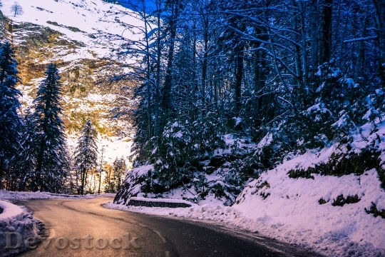 Devostock Cold Snow Road 94461 4K