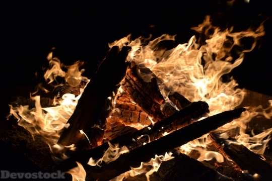 Devostock Fire Burn Logs laze 4K