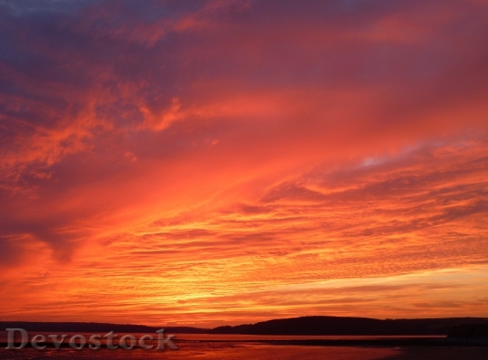 Devostock Landscape Shore Sunset Clouds 4K