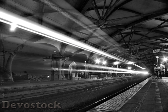 Devostock Light Black And White Train 57019 4K