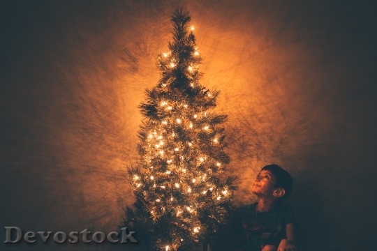 Devostock Lights Boy Christmas Tree 4K.jpeg