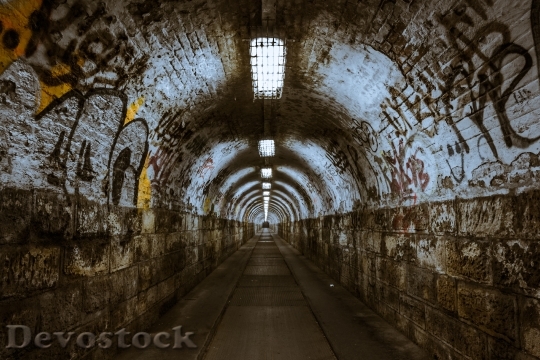 Devostock Lights Graffiti Tunnel60893 4K