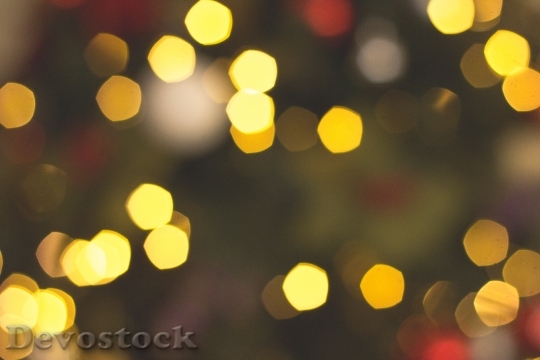 Devostock Lights Yellow Blur 14912 4K