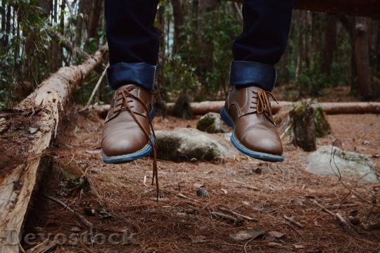 Devostock Man Feet Forest 15738 4K