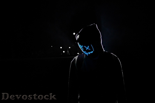 Devostock Man Lights Dark 180690 4K