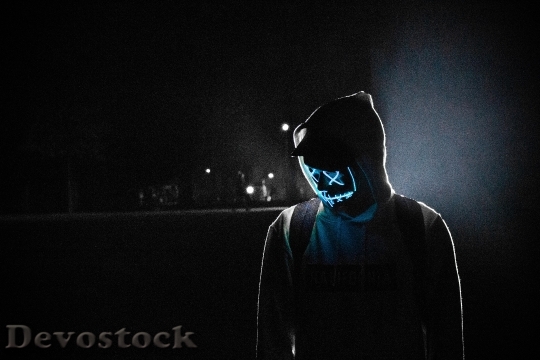 Devostock Man Lights Dark 180693 4K