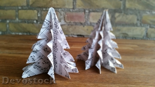Devostock Origami Christmas Ornaments aper 4K