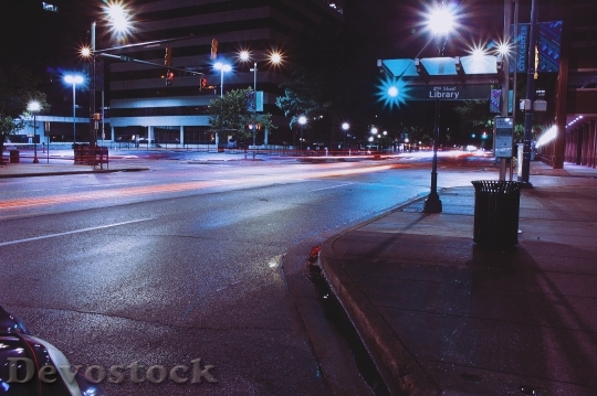 Devostock Road Lights Night 165958 4K