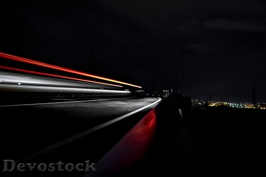 Devostock Road Lights Night 67486 4K
