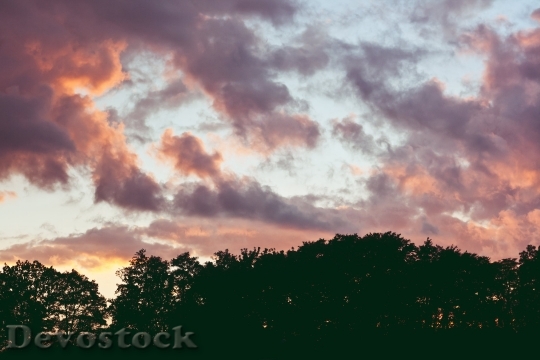 Devostock Sky Sunset Clouds ees 4K