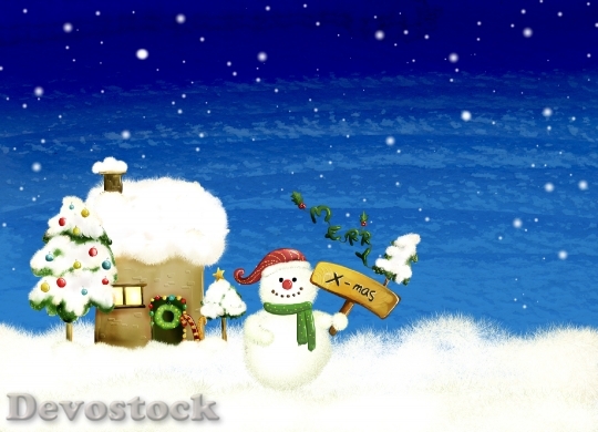 Devostock Snow Christmas Magic Lghts 4K