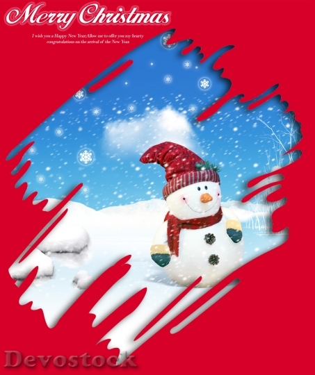 Devostock Snowman ChristmasCard 4K
