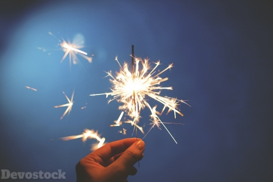 Devostock Sparkler Fireworks Hand Prson 4K