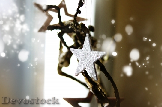 Devostock Star Christmas Advent Slver 4K