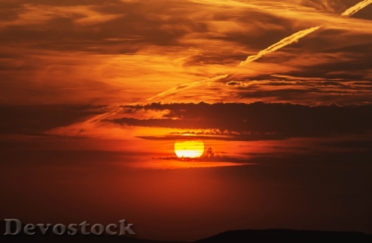 Devostock Sunset Clouds Colors Sky 4K