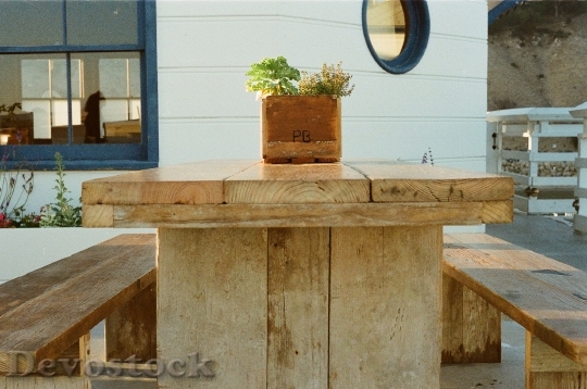 Devostock Wood Bench Table 262 4K
