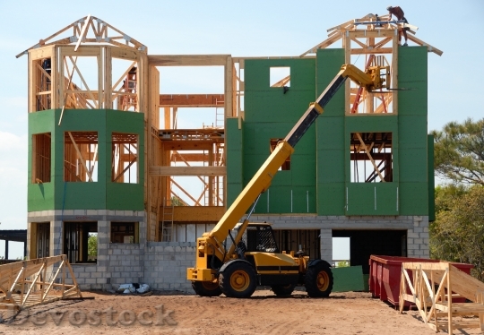 Devostock Wood Building Construction 53420 4K