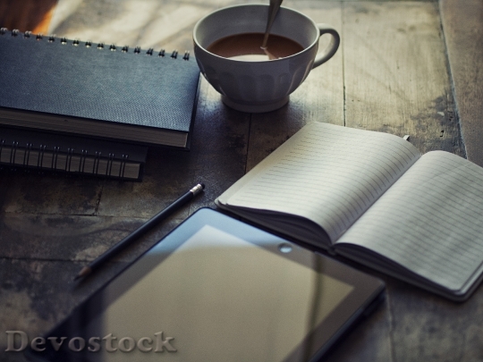 Devostock Wood Coffee Notebook 26179 4K