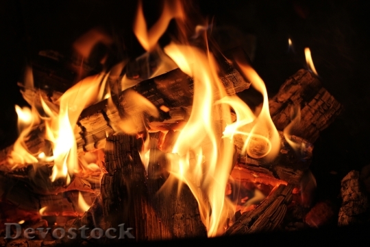 Devostock Wood Dark Firewood 22029 4K