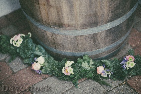 Devostock Wood Flowers Bricks 135848 4K