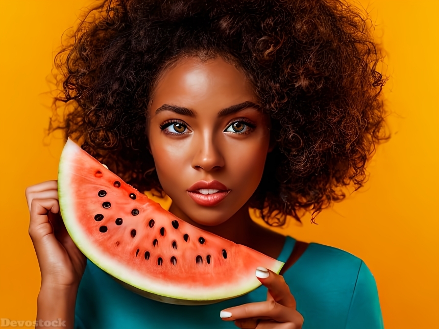 beautiful-blond-model-eating-watermelon-face-details-4k