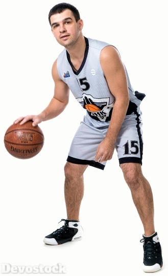 Devostock Basketball Player Man White Background 4k