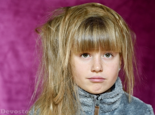 Devostock Child Girl Long Hair 1 4K