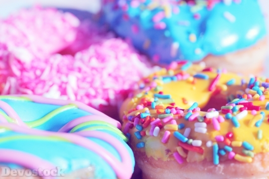 Devostock Colorful Donuts Unhealthy Food Sugery 4k