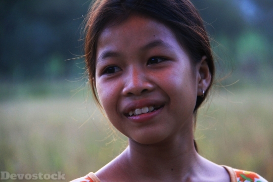 Devostock Face Girl Laos Portrait 4K