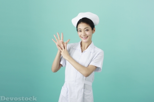 Devostock Girl Nurse Hands Expressions  Eight 4k