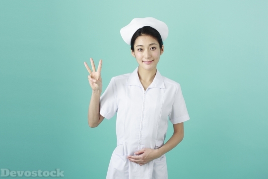 Devostock Girl Nurse Hands Expressions  Three 4k