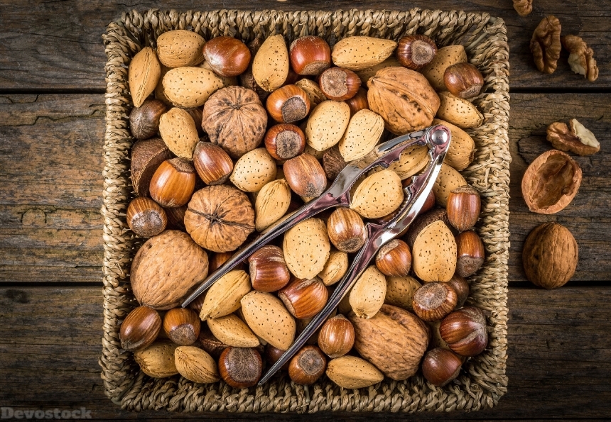 Devostock Nutcracker Nuts Almonds Hazelnuts Walnuts 4k