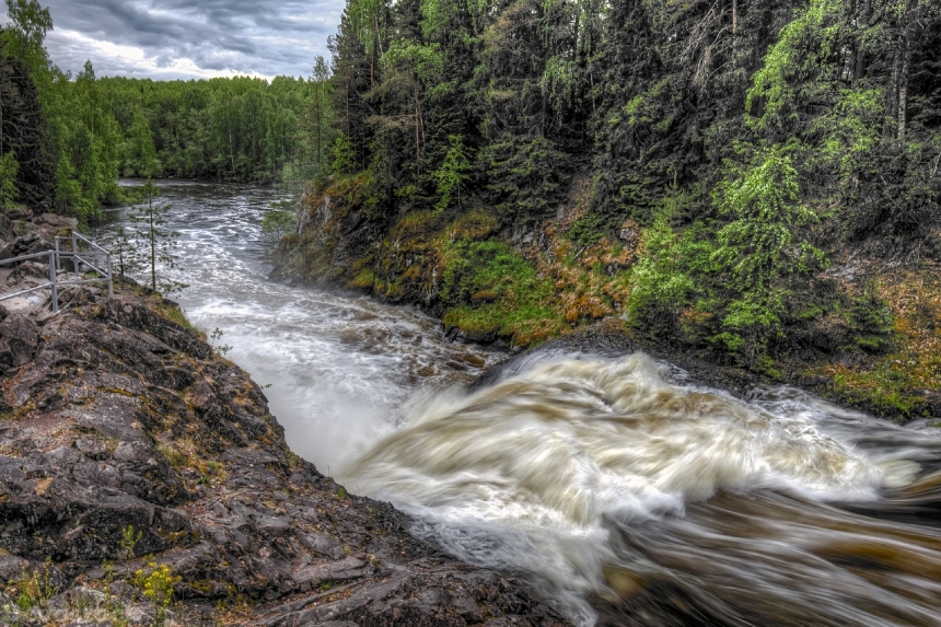 Devostock Russia Forests Rivers Waves Suna River Karelia 4K