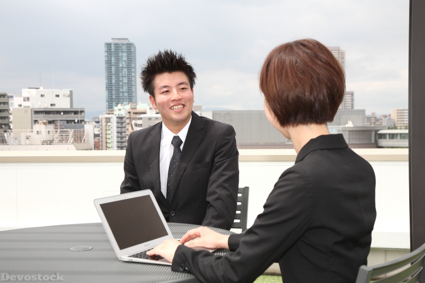 Devostock Woman Man Employment Interview Business Office 4k