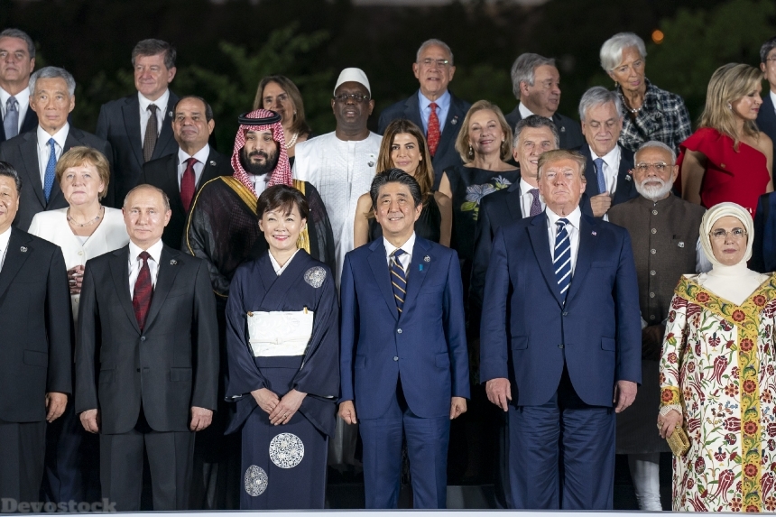 Devostock World Leaders Dictators G20 Osaka Summit Presidents Trump Putin USA Russia Turkey Japan KSA Politics 4k