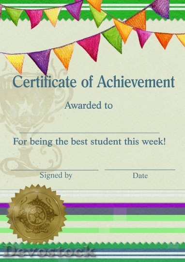 Devostock Certificate of achievement template 