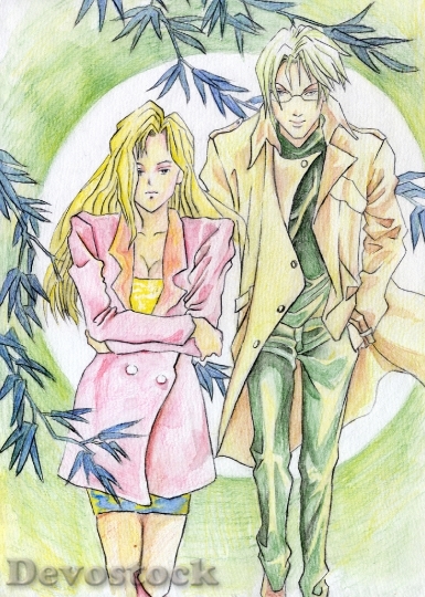 Devostock Couples love anime cartoon  (24)