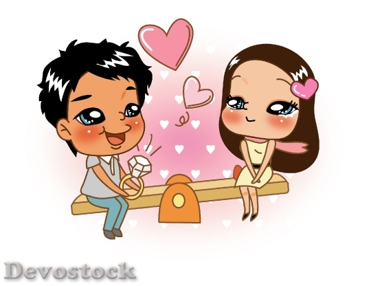 Devostock Couples love anime cartoon  (4)