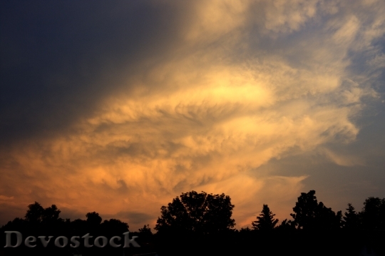 Devostock Afterglow Clouded Sky Clouds