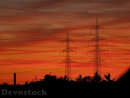Devostock Afterglow Evening Red Sun