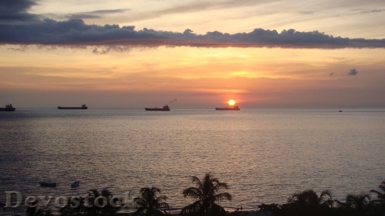 Devostock Afternoon Boats Sun Sunset