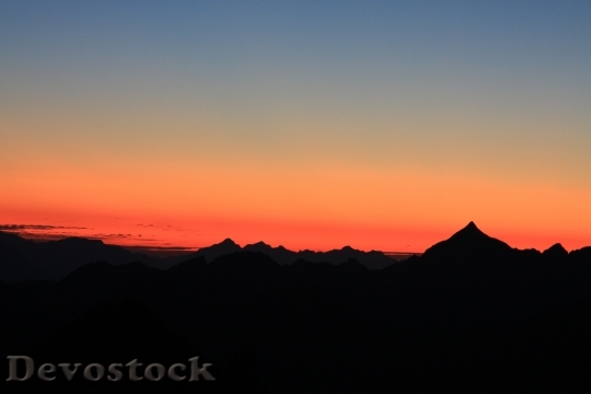 Devostock Alpine Austria Mountains Sunrise