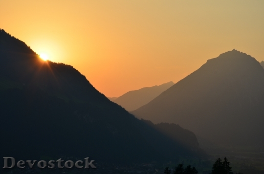 Devostock Alpine Sunset Abendstimmung Nature
