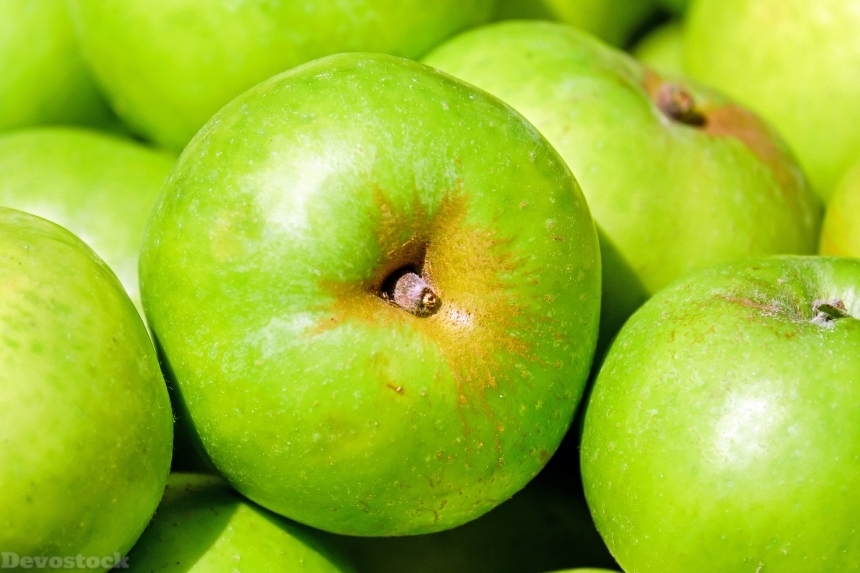 Devostock Apple Fruit Fruits Green 0