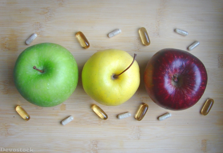 Devostock Apple Fruit Fruits Vitamins 3