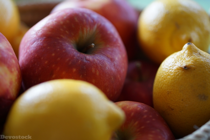 Devostock Apple Lemon Basket Fruit 0