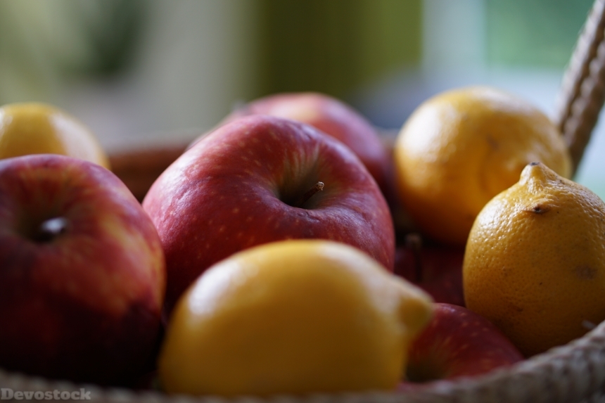 Devostock Apple Lemon Basket Fruit 1