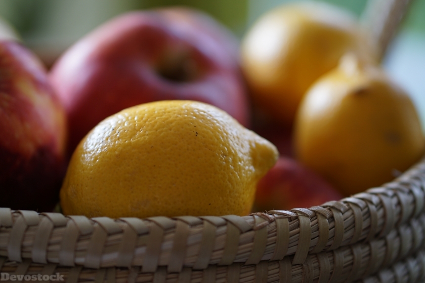 Devostock Apple Lemon Basket Fruit