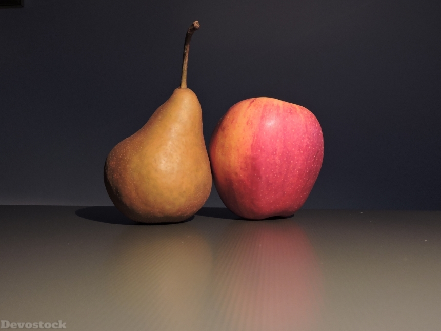 Devostock Apple Pera Fruit Food