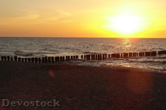 Devostock Baltic Sea Breakwater Sunset 0